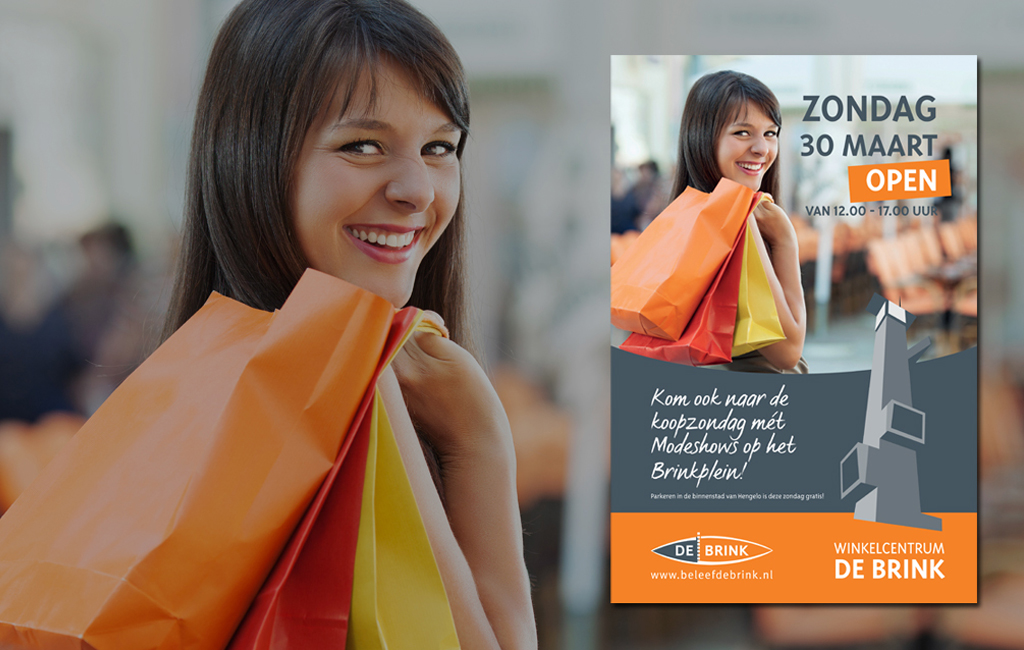 Spring shopping advertisement for Winkeliersvereniging De Brink, Hengelo.